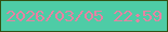 文字の大きさ：1、枠の色：335013、背景の色：4ecca6、文字の色：e782a3 無料ブログパーツのブログ時計