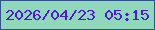 文字の大きさ：2、枠の色：335290、背景の色：8fd8b9、文字の色：4d18e6 無料ブログパーツのブログ時計