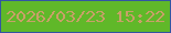 文字の大きさ：2、枠の色：3355a2、背景の色：60b829、文字の色：c8a068 無料ブログパーツのブログ時計