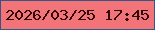 文字の大きさ：5、枠の色：335686、背景の色：f37478、文字の色：30090c 無料ブログパーツのブログ時計