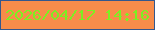 文字の大きさ：4、枠の色：33578d、背景の色：f78c4a、文字の色：7cf022 無料ブログパーツのブログ時計