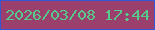 文字の大きさ：3、枠の色：3357d4、背景の色：9b406c、文字の色：57c98a 無料ブログパーツのブログ時計
