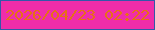 文字の大きさ：5、枠の色：3358a9、背景の色：f02da9、文字の色：e67017 無料ブログパーツのブログ時計