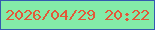 文字の大きさ：1、枠の色：335bb0、背景の色：84eba8、文字の色：e25839 無料ブログパーツのブログ時計