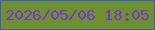 文字の大きさ：2、枠の色：3360c4、背景の色：6e902f、文字の色：7436d2 無料ブログパーツのブログ時計