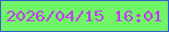文字の大きさ：4、枠の色：3360ce、背景の色：70f566、文字の色：c33bf1 無料ブログパーツのブログ時計