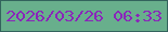 文字の大きさ：2、枠の色：33635d、背景の色：68af8c、文字の色：8a25ba 無料ブログパーツのブログ時計