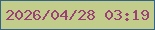 文字の大きさ：2、枠の色：336487、背景の色：c2cd8c、文字の色：9b4175 無料ブログパーツのブログ時計