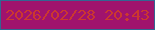 文字の大きさ：2、枠の色：336592、背景の色：a0136d、文字の色：cb382f 無料ブログパーツのブログ時計