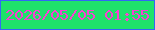 文字の大きさ：5、枠の色：3367f6、背景の色：1fe26b、文字の色：fa41d2 無料ブログパーツのブログ時計