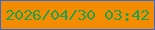 文字の大きさ：3、枠の色：3368d5、背景の色：f38c01、文字の色：22a04e 無料ブログパーツのブログ時計