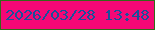 文字の大きさ：4、枠の色：336a19、背景の色：f50876、文字の色：19509b 無料ブログパーツのブログ時計