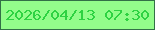 文字の大きさ：3、枠の色：337047、背景の色：93fd8b、文字の色：2ed242 無料ブログパーツのブログ時計