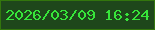文字の大きさ：2、枠の色：33760d、背景の色：1e471b、文字の色：37e53a 無料ブログパーツのブログ時計