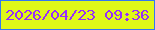 文字の大きさ：2、枠の色：3378f2、背景の色：e0f819、文字の色：982efb 無料ブログパーツのブログ時計