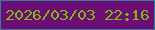 文字の大きさ：1、枠の色：337d98、背景の色：6b0d74、文字の色：84b714 無料ブログパーツのブログ時計