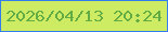 文字の大きさ：4、枠の色：337dec、背景の色：cdeb63、文字の色：63ab43 無料ブログパーツのブログ時計