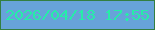 文字の大きさ：4、枠の色：337f41、背景の色：67a3d9、文字の色：26eda8 無料ブログパーツのブログ時計