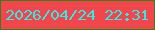 文字の大きさ：3、枠の色：33801c、背景の色：f1464b、文字の色：2feae7 無料ブログパーツのブログ時計