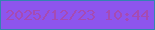 文字の大きさ：2、枠の色：3384b2、背景の色：8e55ed、文字の色：a54bb3 無料ブログパーツのブログ時計
