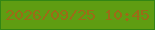文字の大きさ：4、枠の色：338614、背景の色：5f9d12、文字の色：9c6b17 無料ブログパーツのブログ時計