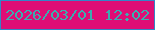 文字の大きさ：4、枠の色：3386c7、背景の色：de0e75、文字の色：3aaeaf 無料ブログパーツのブログ時計