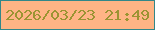文字の大きさ：3、枠の色：338789、背景の色：ffb485、文字の色：9b9432 無料ブログパーツのブログ時計