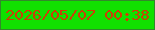 文字の大きさ：3、枠の色：33882b、背景の色：11e000、文字の色：cd3e06 無料ブログパーツのブログ時計