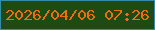 文字の大きさ：1、枠の色：338ca8、背景の色：1d4b13、文字の色：ed6e0e 無料ブログパーツのブログ時計