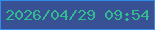 文字の大きさ：5、枠の色：338ceb、背景の色：375194、文字の色：34ba90 無料ブログパーツのブログ時計