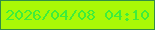 文字の大きさ：4、枠の色：338e45、背景の色：aaf906、文字の色：40ed3a 無料ブログパーツのブログ時計