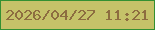 文字の大きさ：2、枠の色：339032、背景の色：c5c269、文字の色：8d6d40 無料ブログパーツのブログ時計