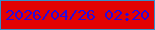 文字の大きさ：1、枠の色：3390ca、背景の色：e20204、文字の色：2b09da 無料ブログパーツのブログ時計