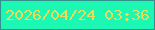 文字の大きさ：2、枠の色：33918c、背景の色：1df7b4、文字の色：ecdc57 無料ブログパーツのブログ時計