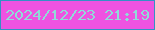 文字の大きさ：3、枠の色：3391c5、背景の色：ee53e1、文字の色：90dcd8 無料ブログパーツのブログ時計