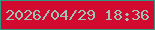 文字の大きさ：2、枠の色：339882、背景の色：d20a30、文字の色：9fc4b6 無料ブログパーツのブログ時計