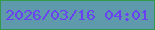 文字の大きさ：3、枠の色：33994d、背景の色：5f9aac、文字の色：6941f2 無料ブログパーツのブログ時計