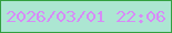 文字の大きさ：1、枠の色：33a040、背景の色：ace6d2、文字の色：d78bf7 無料ブログパーツのブログ時計