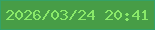 文字の大きさ：3、枠の色：33a268、背景の色：479d46、文字の色：89e969 無料ブログパーツのブログ時計