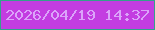 文字の大きさ：5、枠の色：33a28b、背景の色：c33de1、文字の色：dba3fa 無料ブログパーツのブログ時計