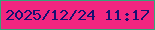 文字の大きさ：4、枠の色：33a679、背景の色：f12680、文字の色：151072 無料ブログパーツのブログ時計