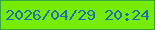 文字の大きさ：1、枠の色：33a837、背景の色：76eb06、文字の色：1a71b0 無料ブログパーツのブログ時計