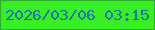 文字の大きさ：3、枠の色：33a932、背景の色：37f022、文字の色：206cb5 無料ブログパーツのブログ時計