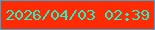 文字の大きさ：3、枠の色：33aad3、背景の色：fe2b05、文字の色：24f1c1 無料ブログパーツのブログ時計