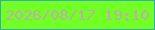 文字の大きさ：1、枠の色：33adaf、背景の色：71ff24、文字の色：bbaea8 無料ブログパーツのブログ時計
