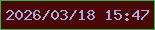 文字の大きさ：4、枠の色：33b158、背景の色：490706、文字の色：a9a9e5 無料ブログパーツのブログ時計