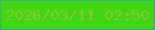 文字の大きさ：3、枠の色：33b173、背景の色：40d613、文字の色：89c735 無料ブログパーツのブログ時計