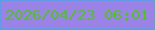 文字の大きさ：1、枠の色：33b1e8、背景の色：9b82e6、文字の色：4fc228 無料ブログパーツのブログ時計