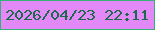 文字の大きさ：5、枠の色：33b276、背景の色：e389f7、文字の色：1c6a4b 無料ブログパーツのブログ時計