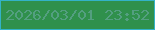 文字の大きさ：2、枠の色：33b2c7、背景の色：2f904c、文字の色：539f80 無料ブログパーツのブログ時計